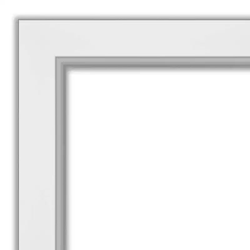 32" x 32" Non-Beveled Eva White Silver Wall Mirror, Modern Square, Includes Mounting Hardware