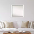 Miroir mural carré blanc argenté Eva non biseauté de 32" x 32", moderne, fixations incluses