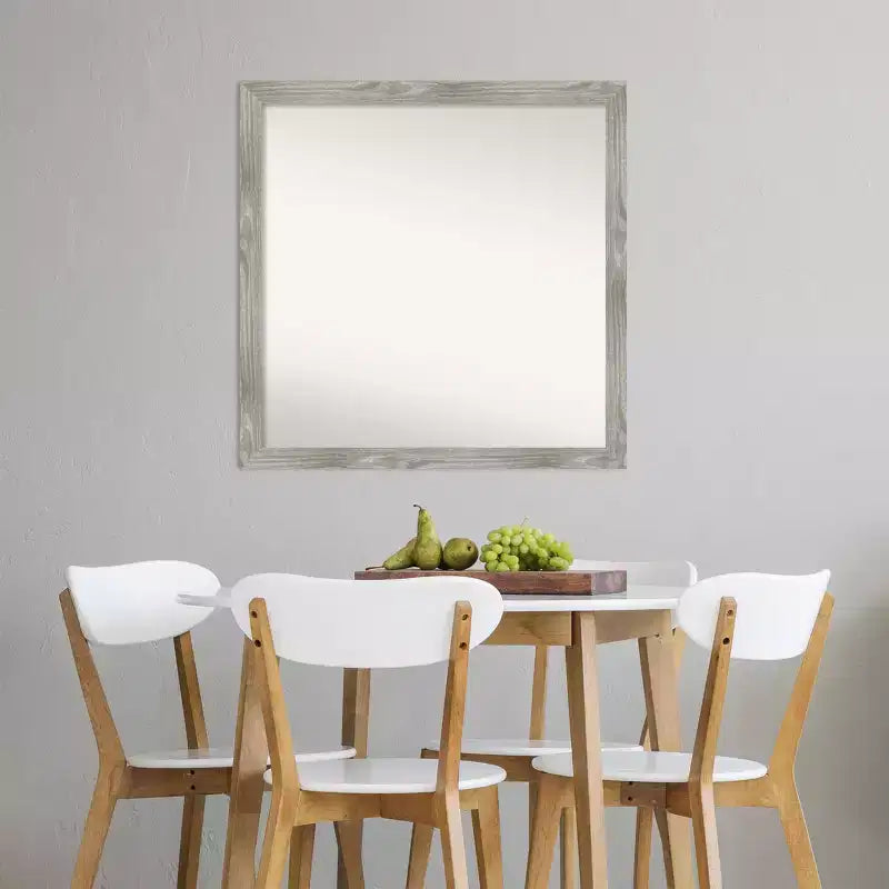 Miroir mural carré 29" x 29" gris colombe sans biseau