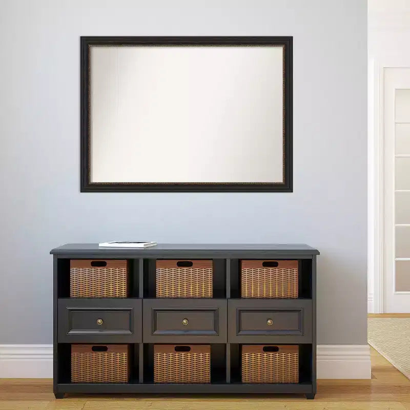 42" x 31" Non-Beveled Accent Bronze Narrow Wall Mirror