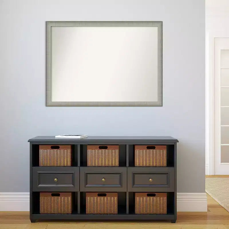 41" x 30" Elegant Narrow Wall Mirror for Bathroom, Pewter Finish, Includes Mounting Hardware