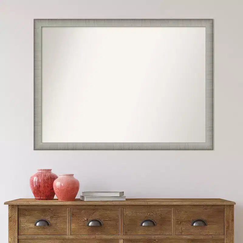 41" x 30" Elegant Narrow Wall Mirror for Bathroom, Pewter Finish, Includes Mounting Hardware
