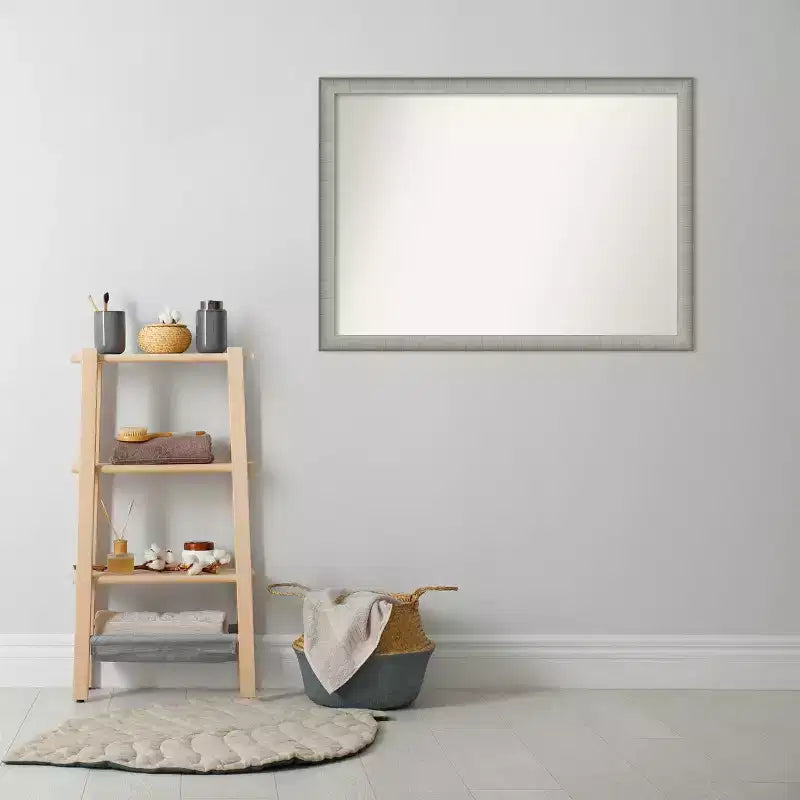41" x 30" Elegant Narrow Wall Mirror for Bathroom, Pewter Finish, Includes Mounting Hardware