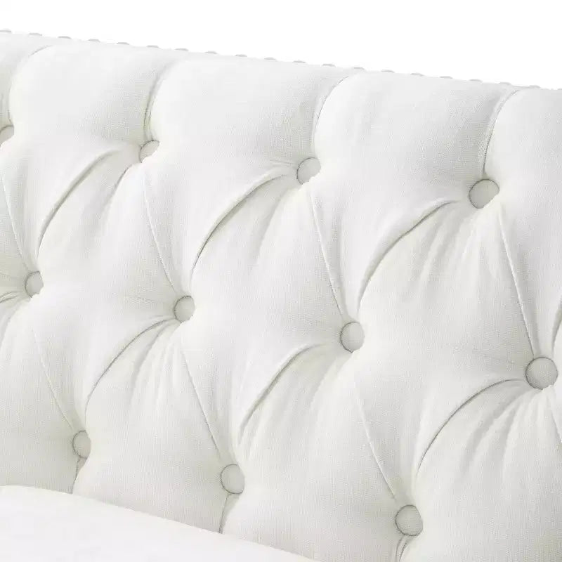 Transitional 79.5" 3-Seater Sofa with Flared Arms and Nailhead Trim