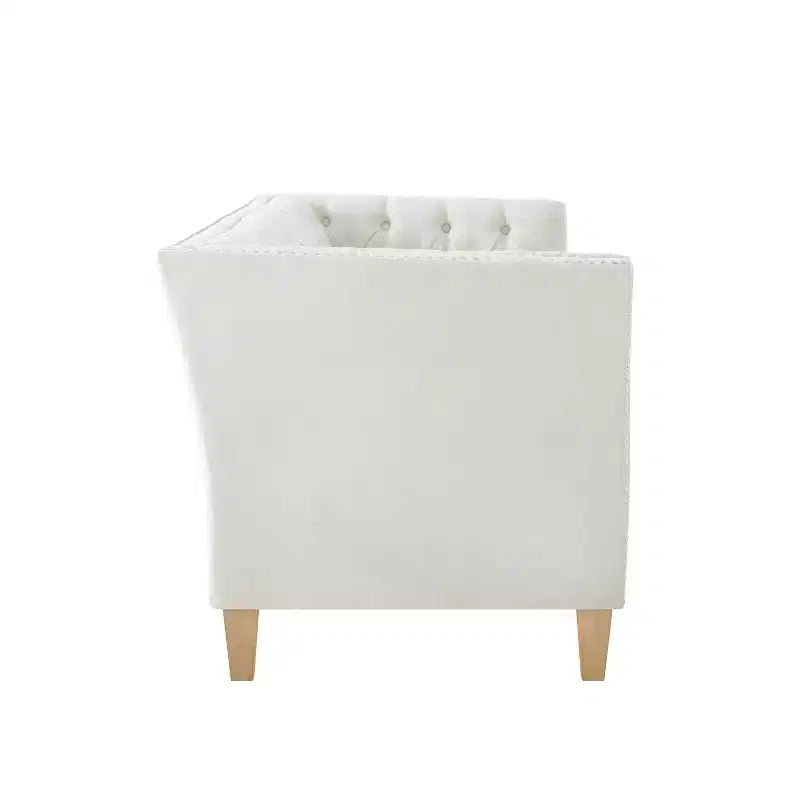 Transitional 79.5" 3-Seater Sofa with Flared Arms and Nailhead Trim