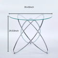 Dining Table with Chrome Metal Leg and Tempered Glass Top, Modern Space-Saving Design for Kitchen or Living Room