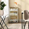 Chariot de rangement roulant, chariot utilitaire à roulettes, chariot de cuisine à 4 niveaux avec poignée, chariot étroit de 20 cm de large pour salle de bain, buanderie
