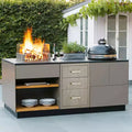 Armoire de rangement à triple tiroir en acier inoxydable robuste 20 po pour cuisine extérieure - Résistante aux intempéries, encastrable, avec poignées, nouvelle couleur Magnolia