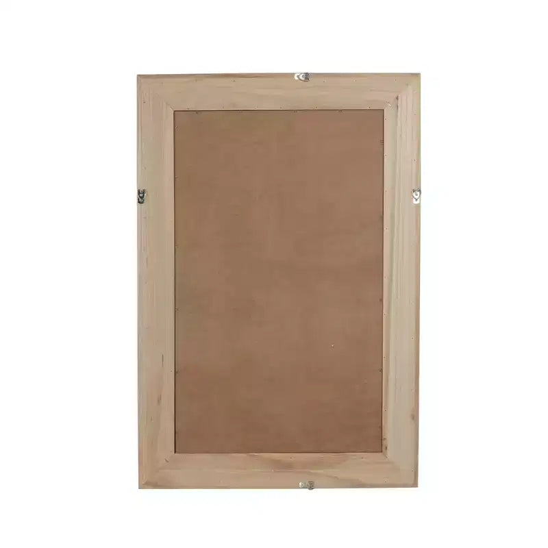 Rattan Rectangle Solid Wood Frame Decorative Mirror,For Farmhouse,Bathroom,Home Decor,Entryway