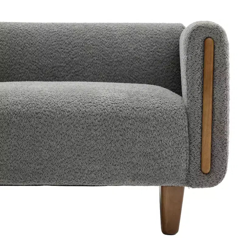 78.7" Modern Rubberwood Boucle Upholstered 3-Seater Sofa