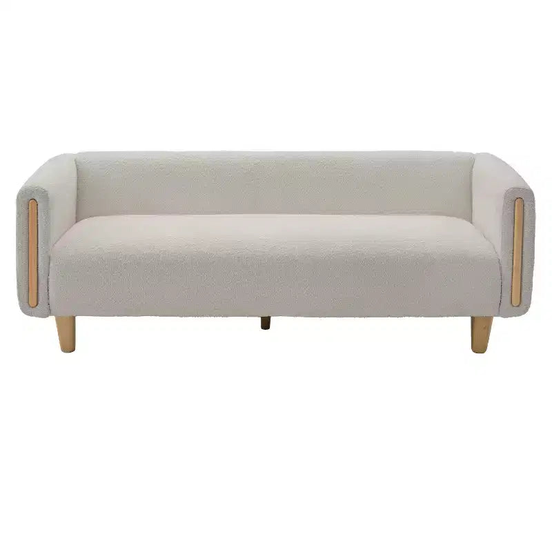 78.7" Modern Rubberwood Boucle Upholstered 3-Seater Sofa