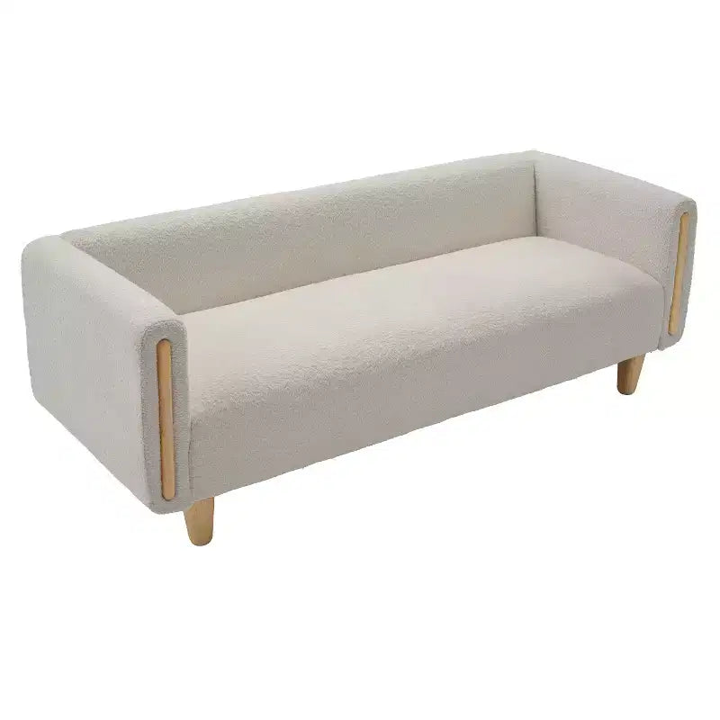 78.7" Modern Rubberwood Boucle Upholstered 3-Seater Sofa