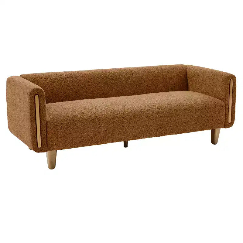 78.7" Modern Rubberwood Boucle Upholstered 3-Seater Sofa