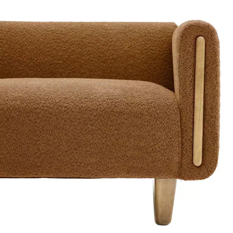 78.7" Modern Rubberwood Boucle Upholstered 3-Seater Sofa