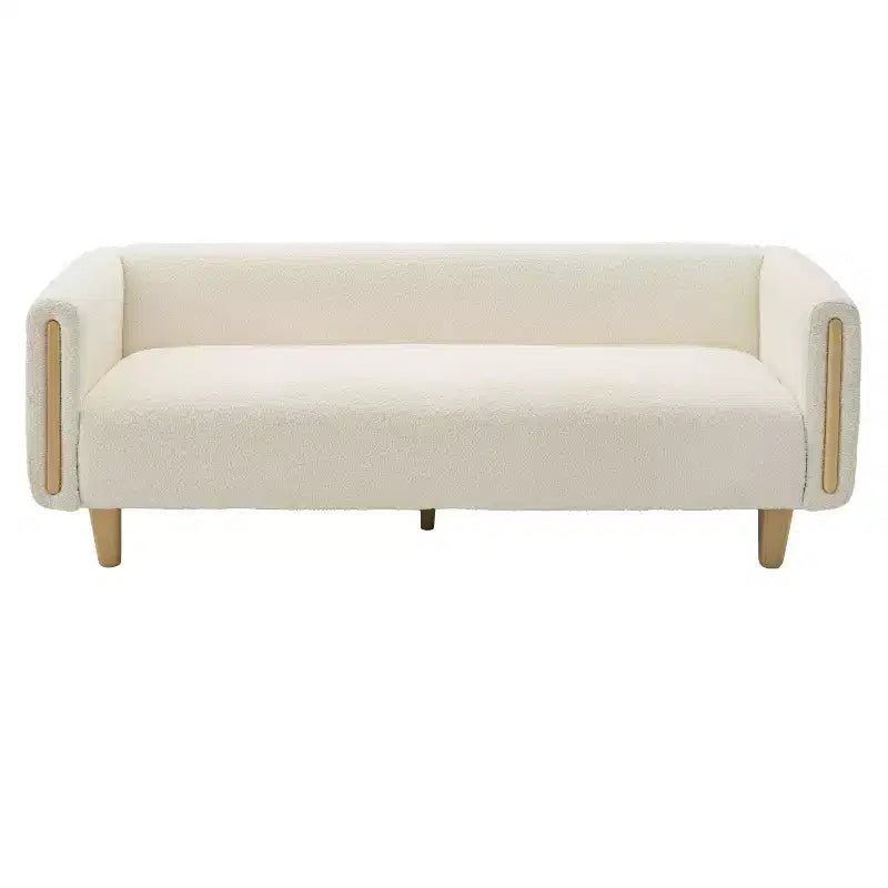 78.7" Modern Rubberwood Boucle Upholstered 3-Seater Sofa