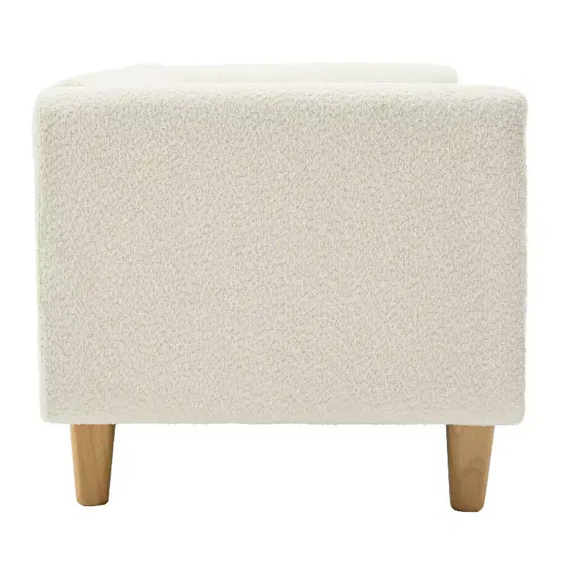 78.7" Modern Rubberwood Boucle Upholstered 3-Seater Sofa