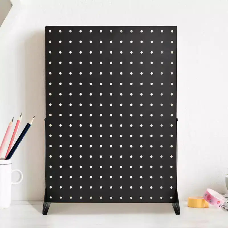 Pegboard Display Stand, Tabletop Accessories Rack Organizer, Thickened Cold-Rolled Steel Peg Board Panel, Black, 4PCS