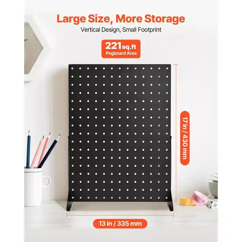 Pegboard Display Stand, Tabletop Accessories Rack Organizer, Thickened Cold-Rolled Steel Peg Board Panel, Black, 4PCS