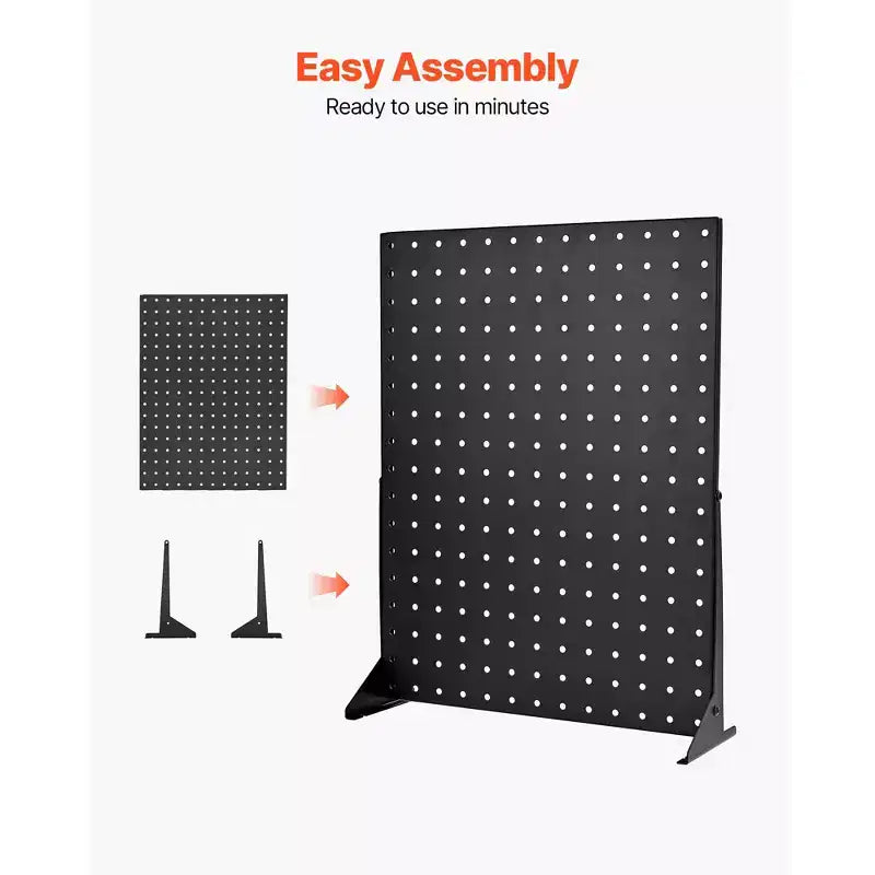 Pegboard Display Stand, Tabletop Accessories Rack Organizer, Thickened Cold-Rolled Steel Peg Board Panel, Black, 4PCS
