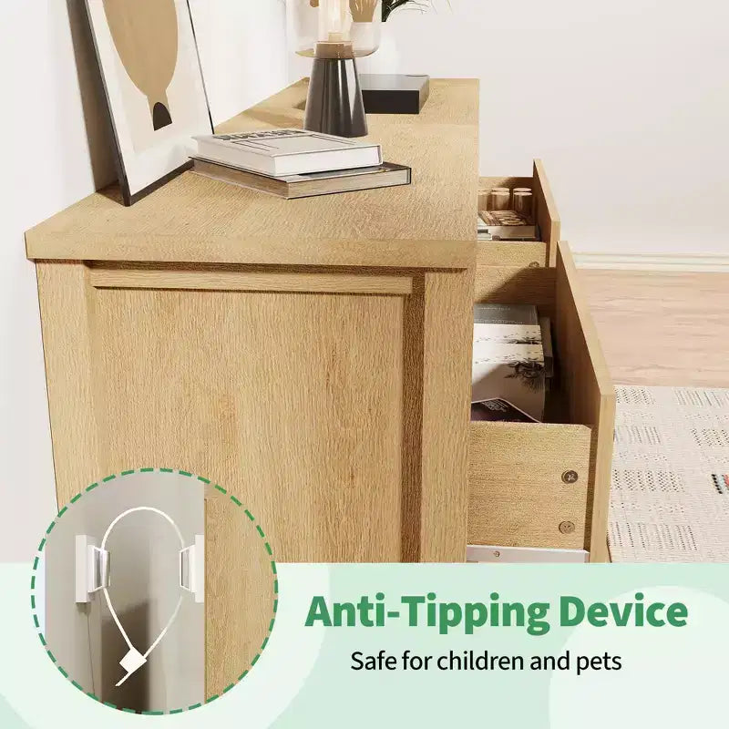 31.5 Wide 3 Drawer Fluted Dresser, Modern Wooden Nightstand & Storage Cabinet, Chest of Drawers for Bedroom, Kids Room, Hallway & Living Room