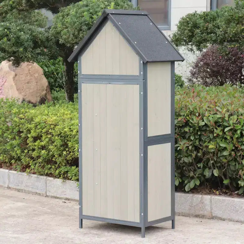 5 x 2 FT Outdoor Storage cabinet, Lockable Wooden Garden Shed with Metal Frame and Adjustable Shelves, Large Capacity Storage House for Patio