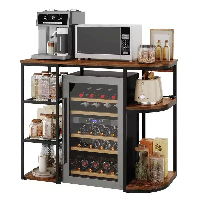 Mini Fridge Stand with Storage Shelf