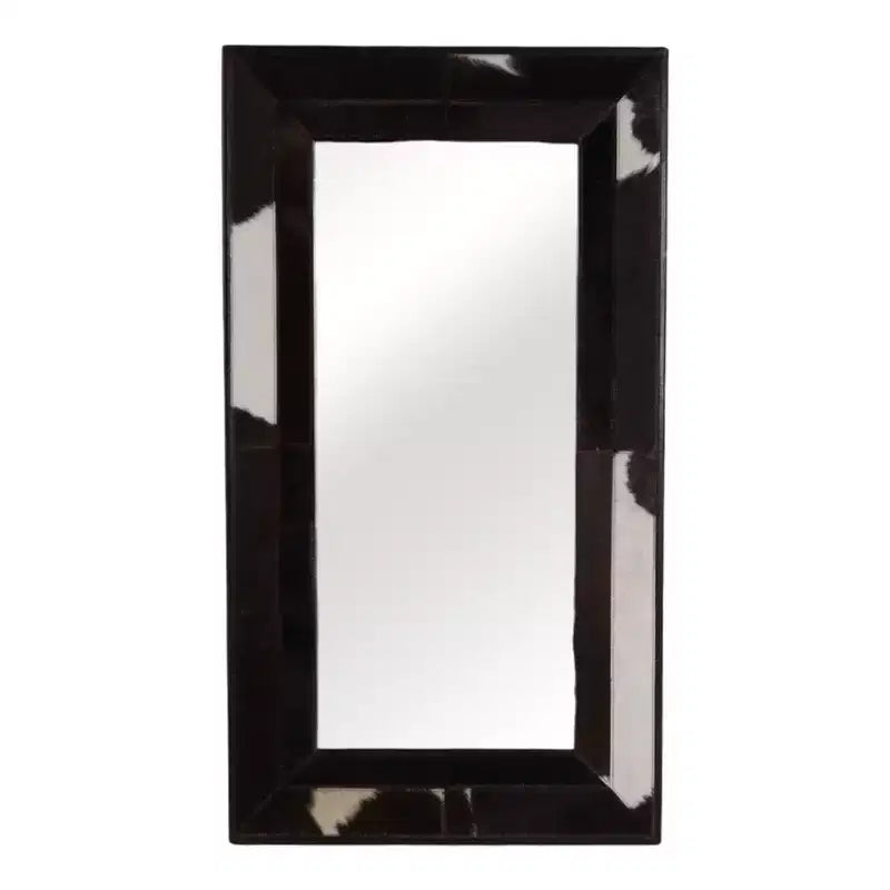 Modern Full Length Mirror with Cow Print Frame - Wall Mirrors Decorative for Bathroom, Bedroom Decor, Living Room or Hallway - 23, Brown & White