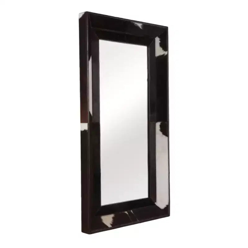 Modern Full Length Mirror with Cow Print Frame - Wall Mirrors Decorative for Bathroom, Bedroom Decor, Living Room or Hallway - 23, Brown & White