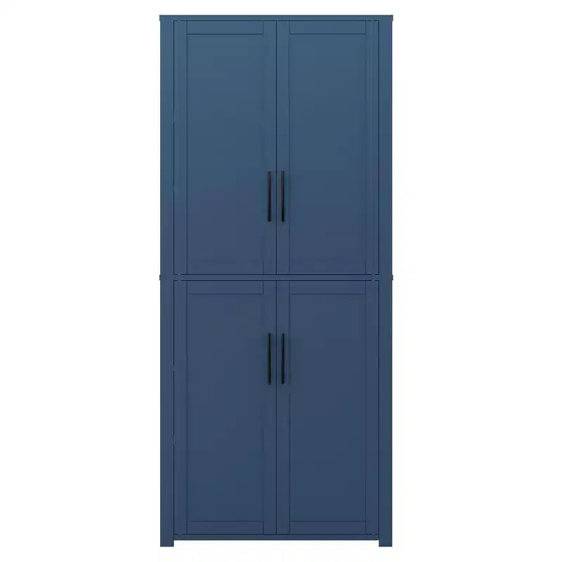 Kitchen Pantry Cabinet, Freestanding Food Storage Cabinet with 4 Doors & Adjustable Shelves, Floor Utility Storage Organizer