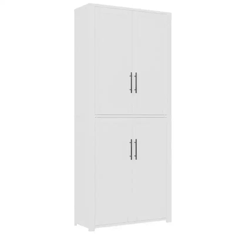 Kitchen Pantry Cabinet, Freestanding Food Storage Cabinet with 4 Doors & Adjustable Shelves, Floor Utility Storage Organizer