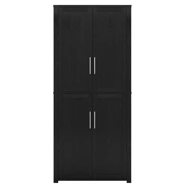Kitchen Pantry Cabinet, Freestanding Food Storage Cabinet with 4 Doors & Adjustable Shelves, Floor Utility Storage Organizer
