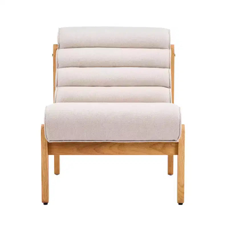 Accent Chair with Solid Wood Frame, Thick Cushioned Seat & Ergonomic Back, Modern Lounge Chair for Living Room Bedroom Reading Nook