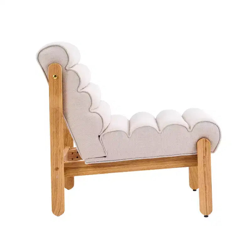 Accent Chair with Solid Wood Frame, Thick Cushioned Seat & Ergonomic Back, Modern Lounge Chair for Living Room Bedroom Reading Nook