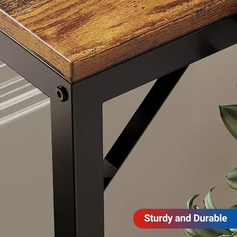 39" Narrow Entryway Table with USB Ports, Industrial Console Table with Charging Station for Hallway Living Room