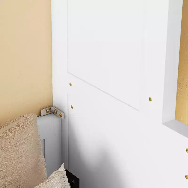Queen Size Wood Vertical Murphy Bed, Space-Saving Hidden Wall Bed Cabinet