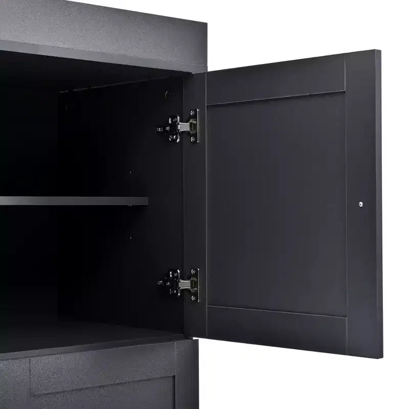 77" Freestanding Kitchen Pantry, Farmhouse Storage Cabinet with Adjustable Shelves, Door Shelves, Drawers & Wine Racks