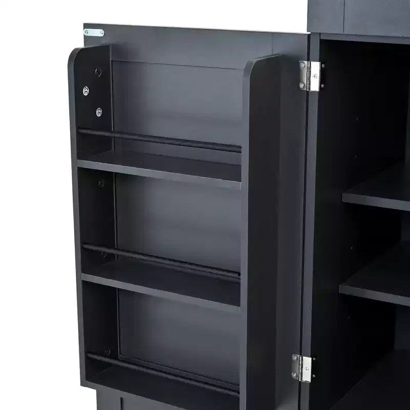 77" Freestanding Kitchen Pantry, Farmhouse Storage Cabinet with Adjustable Shelves, Door Shelves, Drawers & Wine Racks