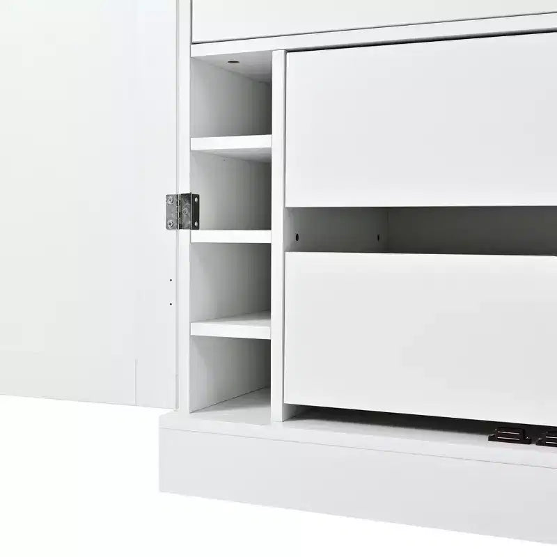 77" Freestanding Kitchen Pantry, Farmhouse Storage Cabinet with Adjustable Shelves, Door Shelves, Drawers & Wine Racks