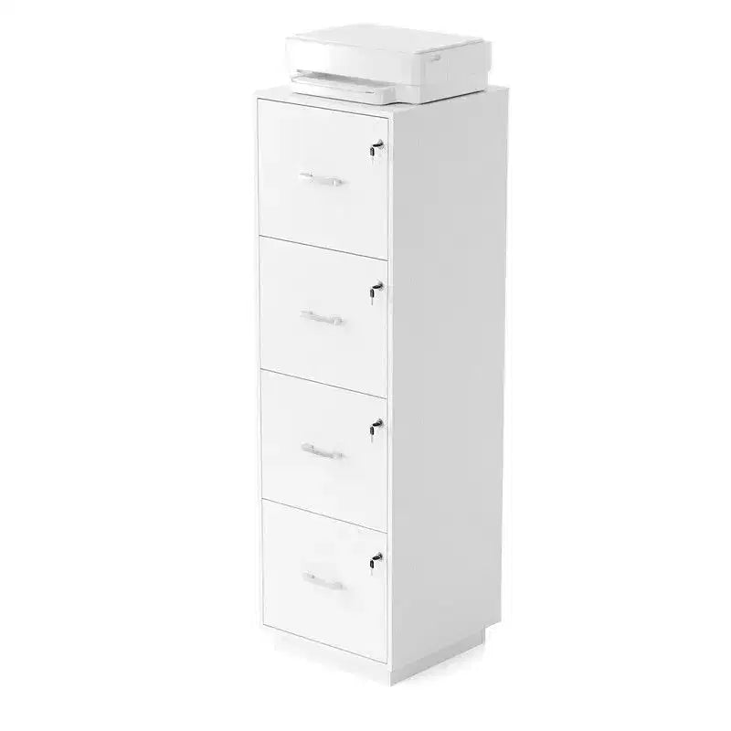 15" Embossed 4 Drawer Wooden Filing Cabinet