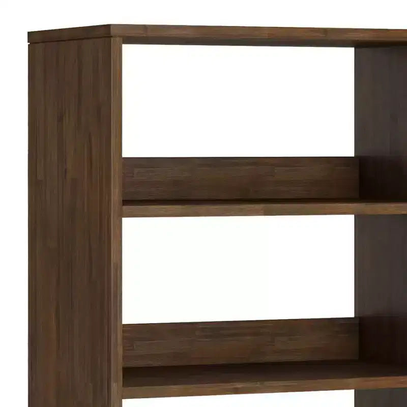 63.8" Tall Bookcase with Hairpin Legs & Drawer — Industrial Design, Acacia Wood
