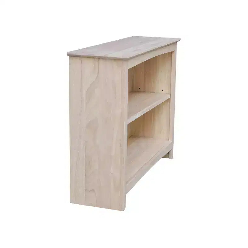 30"x38" Shaker Bookcase Unfinished — Solid Parawood, 2 Fixed Shelves
