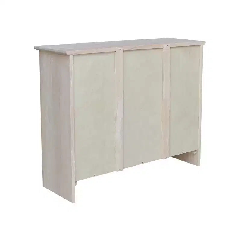 30"x38" Shaker Bookcase Unfinished — Solid Parawood, 2 Fixed Shelves
