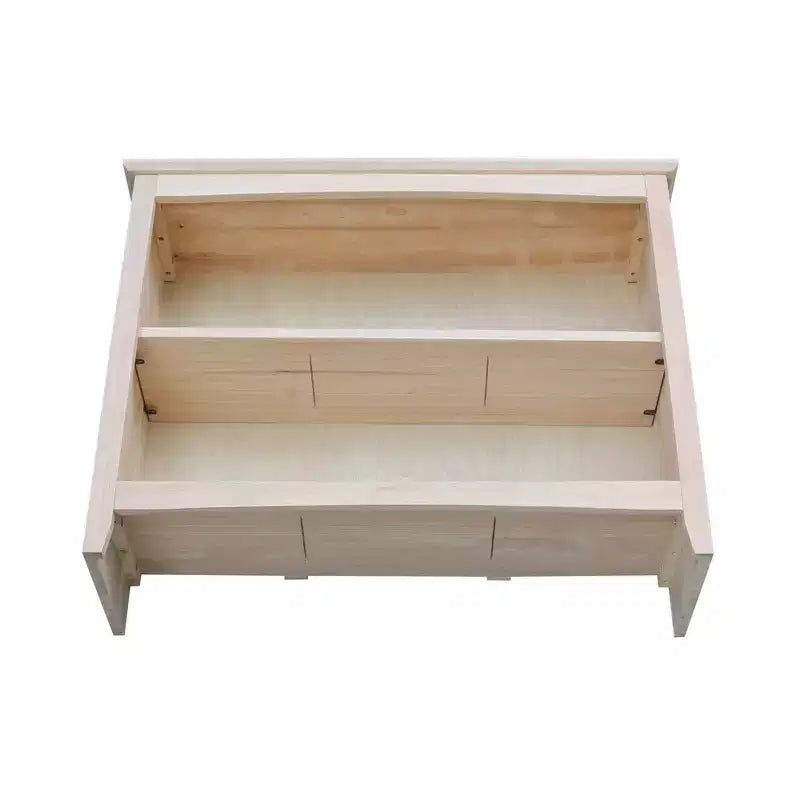 30"x38" Shaker Bookcase Unfinished — Solid Parawood, 2 Fixed Shelves
