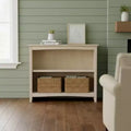 30"x38" Shaker Bookcase Unfinished — Solid Parawood, 2 Fixed Shelves