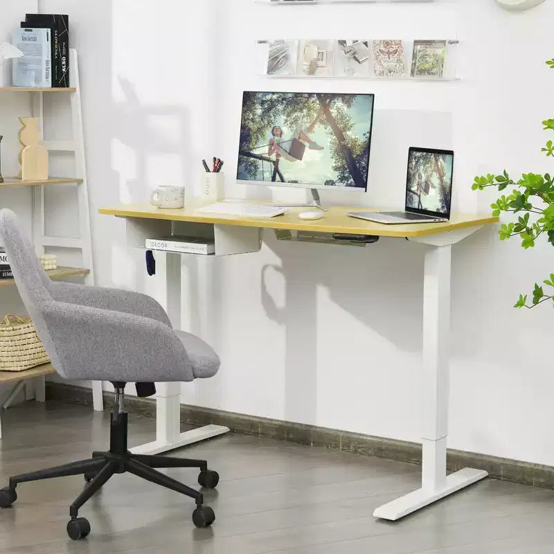 48" Electric Standing Desk, Height Adjustable with Control Panel & USB Port