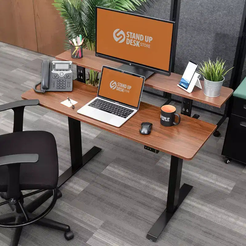 Programmable Electric Two-Tier Compact Standing Desk (48" Wide)