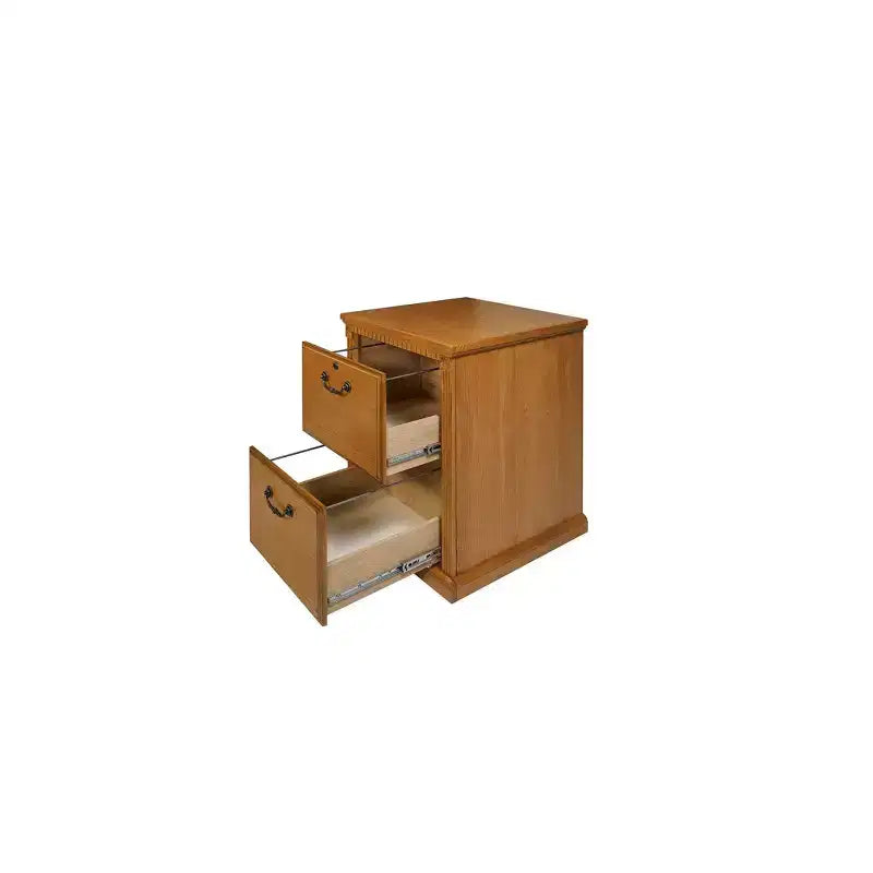 2 Drawer Narrow File Cabinet, Solid Wood, No Assembly Required