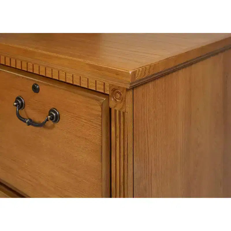 2 Drawer Narrow File Cabinet, Solid Wood, No Assembly Required