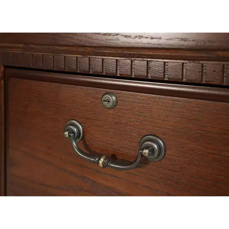 2 Drawer Narrow File Cabinet, Solid Wood, No Assembly Required