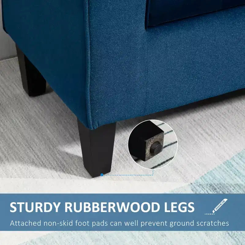 Button-Tufted Storage Ottoman Bench, Upholstered Bed Bench with Rolled Armrests for Bedroom, Living Room or Hallway